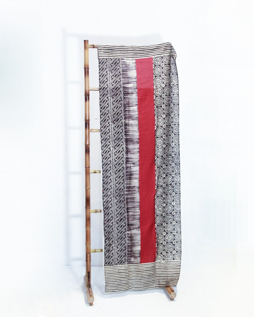 syal cotton bamboo red 3 motif